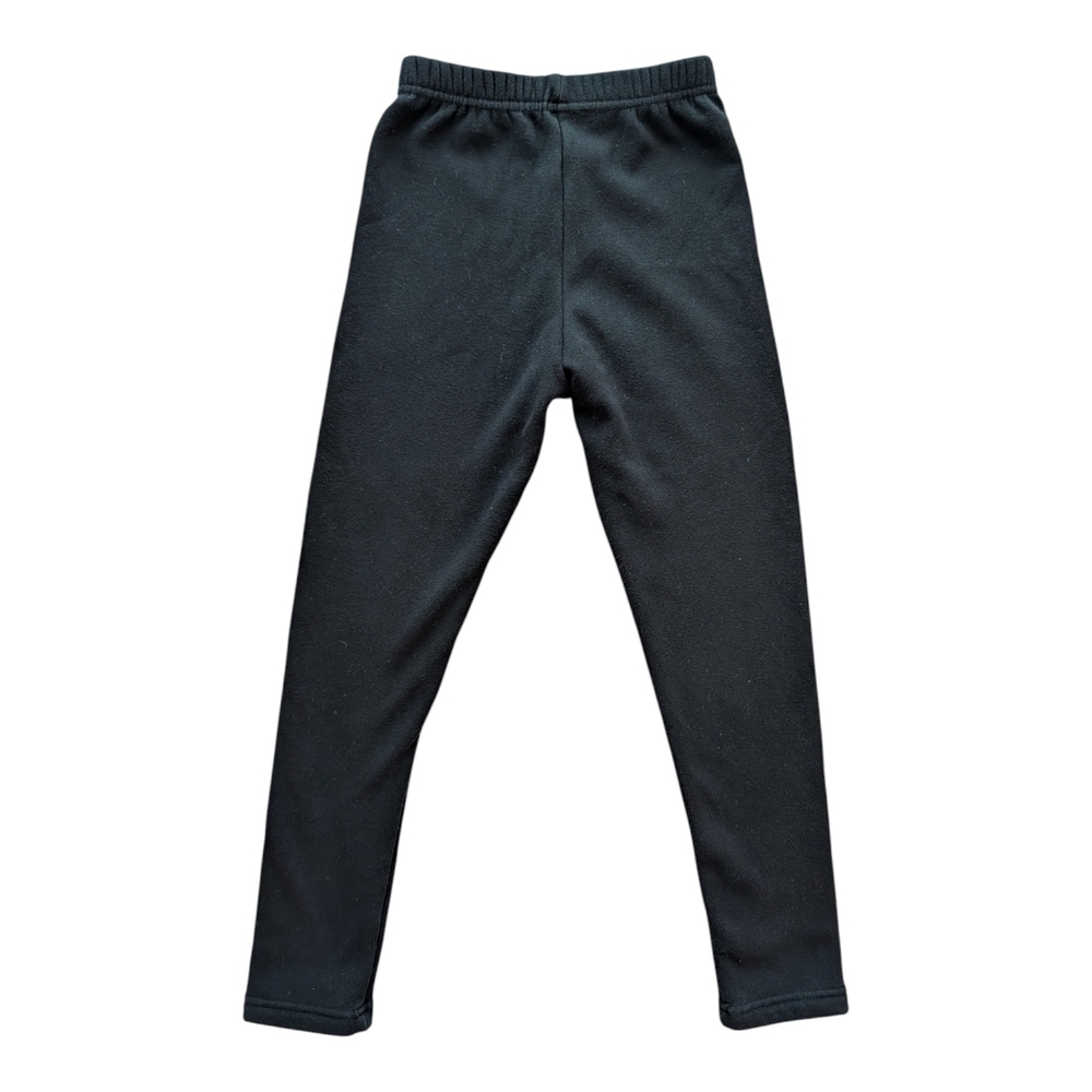 IRELIA Girls Fleece Black Leggings 100% Cotton  Size S 7-8